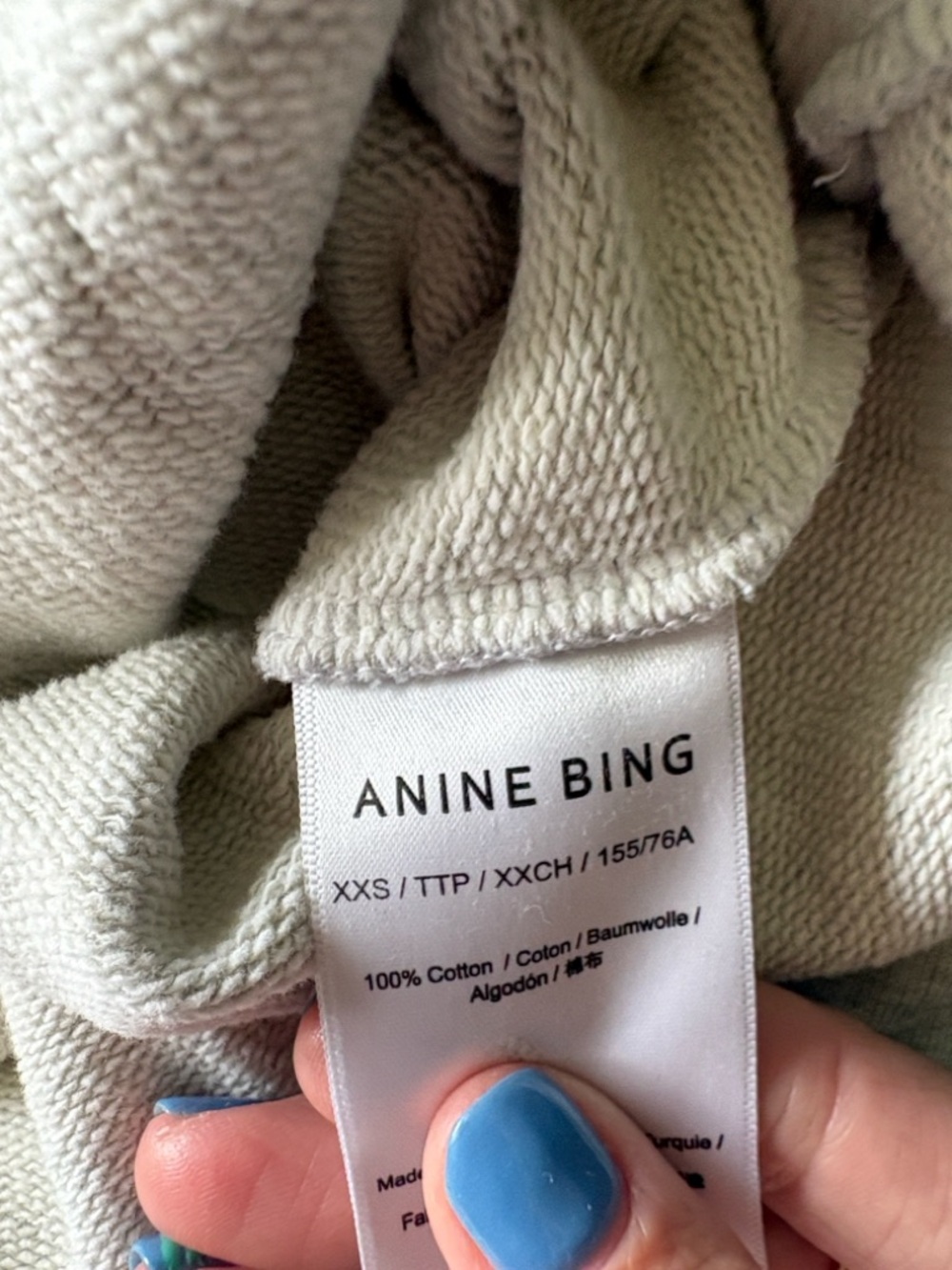 Anine Bing Harvey oversized gray Pullover with Script Tag - Picture 3 of 6